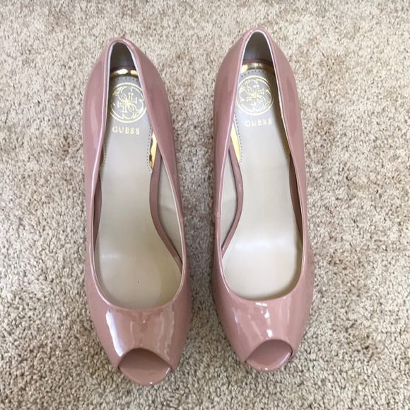 NWOB! Guess SZ 10M dusty pink peep toe heels . - Picture 2 of 9